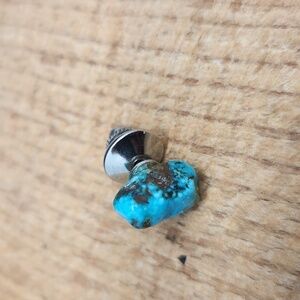 Raw Turquoise Rock Turquoise Tie Tack Gemstone Cap